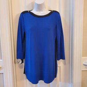 Cable & Gauge Royal Blue And Black Sweater Tunic Sz M